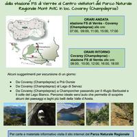 navetta gratuita per raggiungere Covarey nel cuore del Parco regionale del Mont Avic
